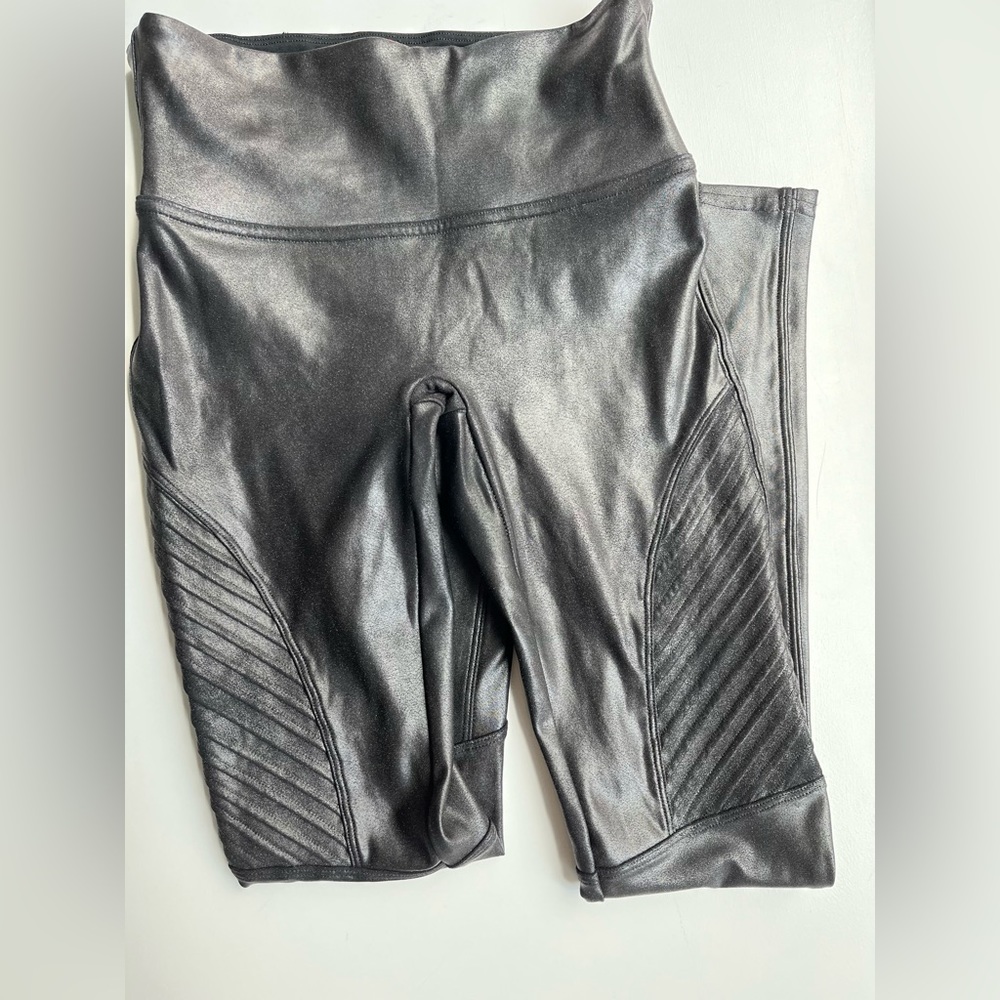 Spanx Faux Leather Moto Leggings, Black size S